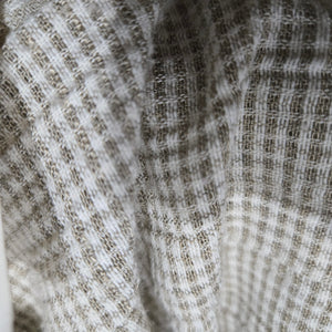 KC Spencer Column Straight Midi Dress Tan Mixed Print Checks Gingham Deadstock Long 8
