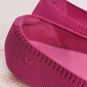 Vivaia Aria 5 Flats Pink Pitaya Pointed Toe Ballet Knit Slip On Shoe Washable 38