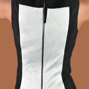 Rag + Bone Lyon Dress Black Silver Mesh Colorblock Monochrome Mesh Sleeveless Shift 6