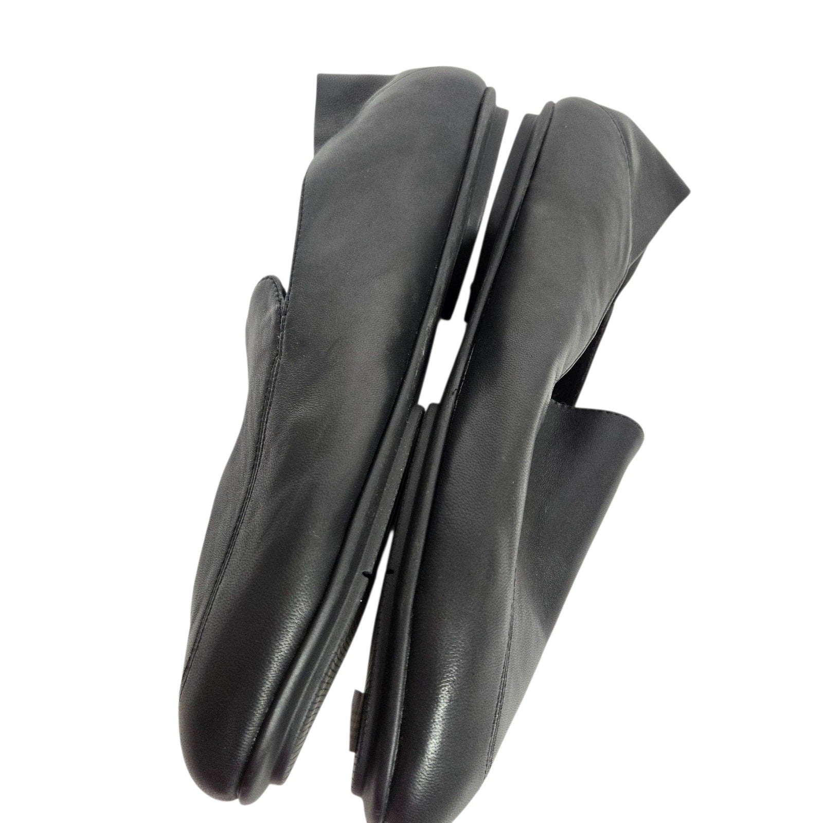 FitFlop Allegro Crush Back Loafer Flats Black Leather Moccasins Dynamicush Comfort 9