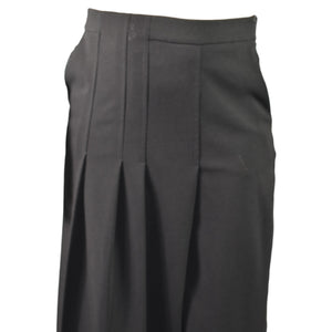 Goldi Knife Pleat Cropped Pants Black Crepe Dress Evening Trousers Skirt Skort Small