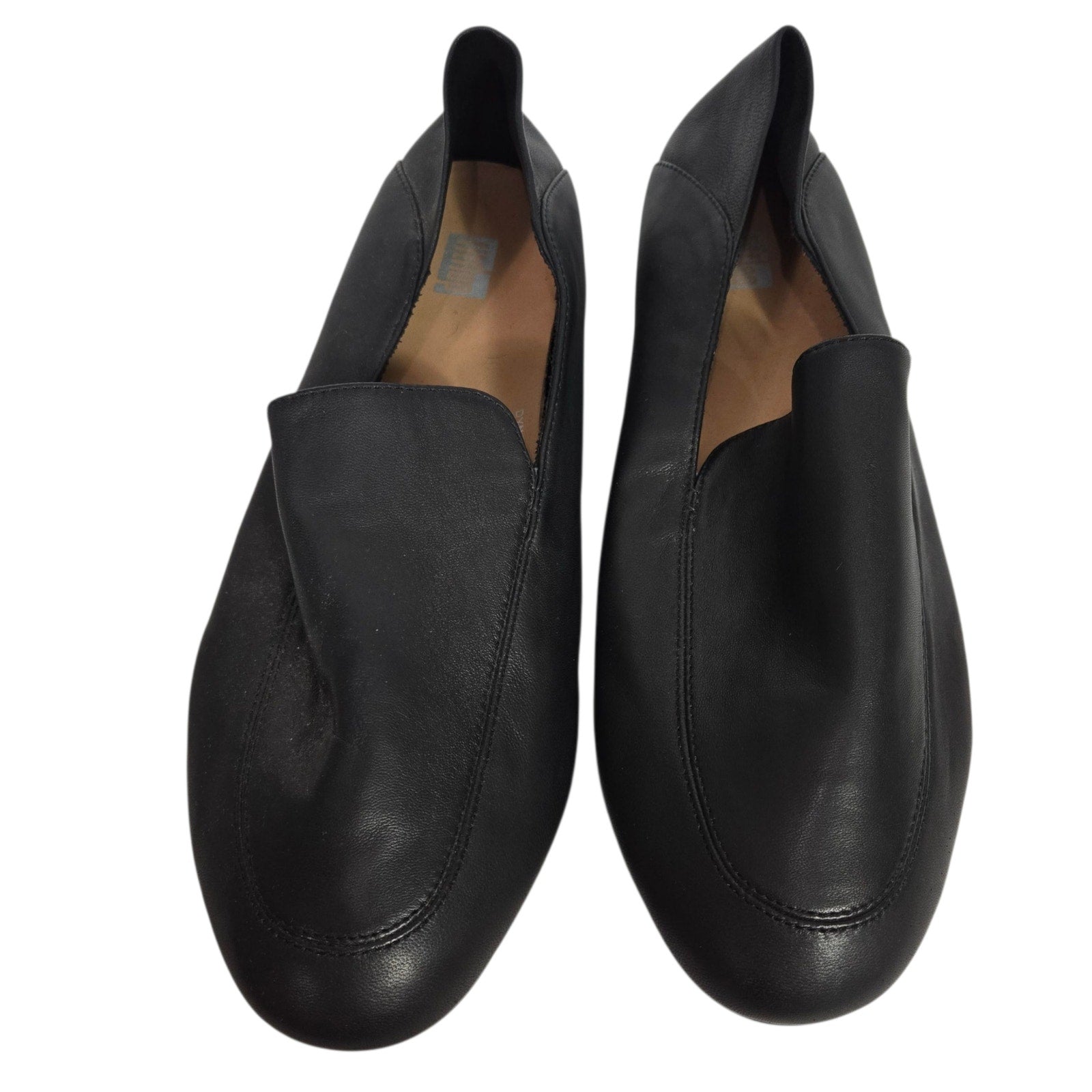 FitFlop Allegro Crush Back Loafer Flats Black Leather Moccasins Dynamicush Comfort 9