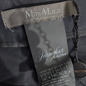 Max Mara Pianoforte Trousers Black Pants Matte High Waist Balloon Barrel Taper Leg Dress 8