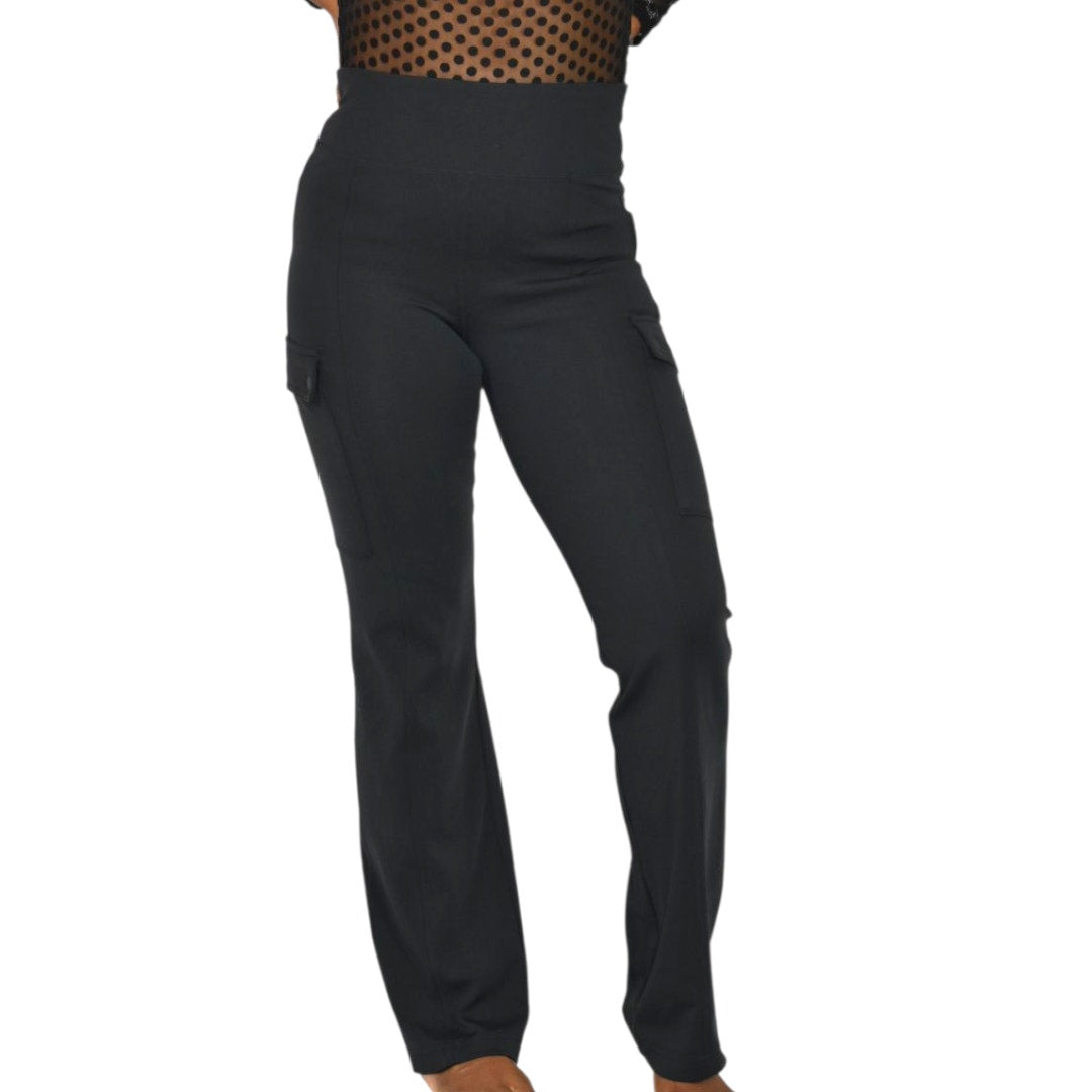 Athleta Delancey Straight Cargo Pants Black Straight Leg Stretch Pull On High Waist XS