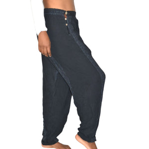 Vintage Impulse Genie Pants Black Gauze Balloon Harem Bohemian Cotton Easy One Size