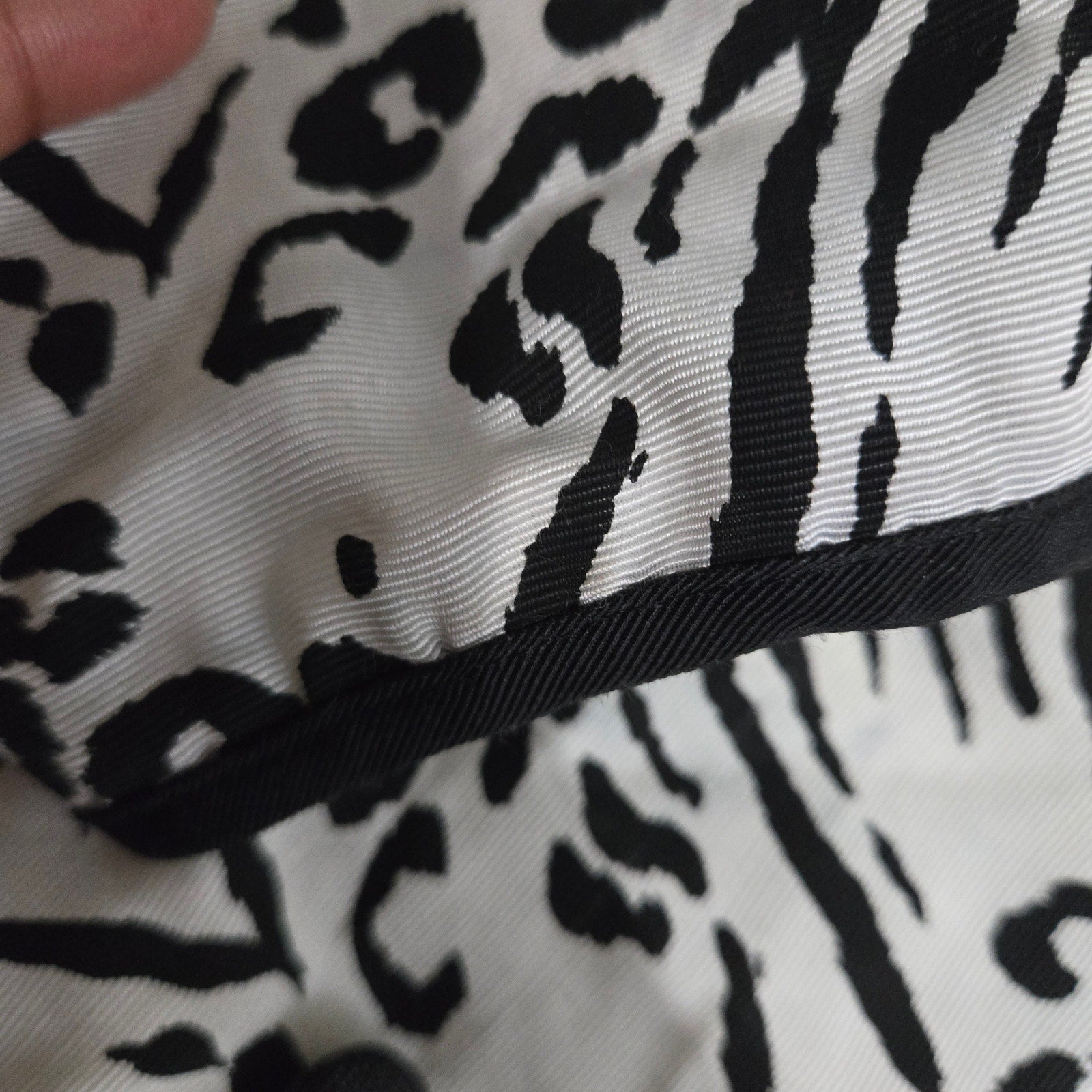 Vintage Jessica Howard 80s Power Blazer Jacket White Black Animal Print Shoulder Pads Peplum Small