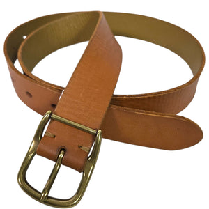 J Crew Belt Light Tan Cognac Brown Leather Classic Square Brass Buckle Classic XS