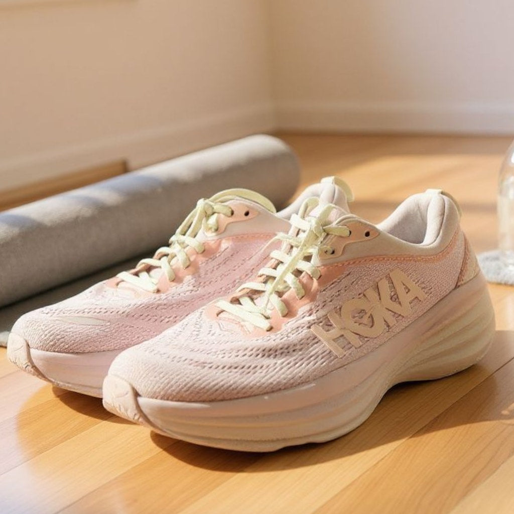 Hoka Bondi 8 Pink Road Running Sneaker Shoes Rocker Fitness Run Comfort Low Top 10
