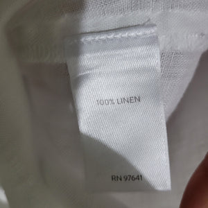 J Jill White Linen Tunic Top Bell Sleeve Boxy Relaxed Casual Slit Lightweight XS