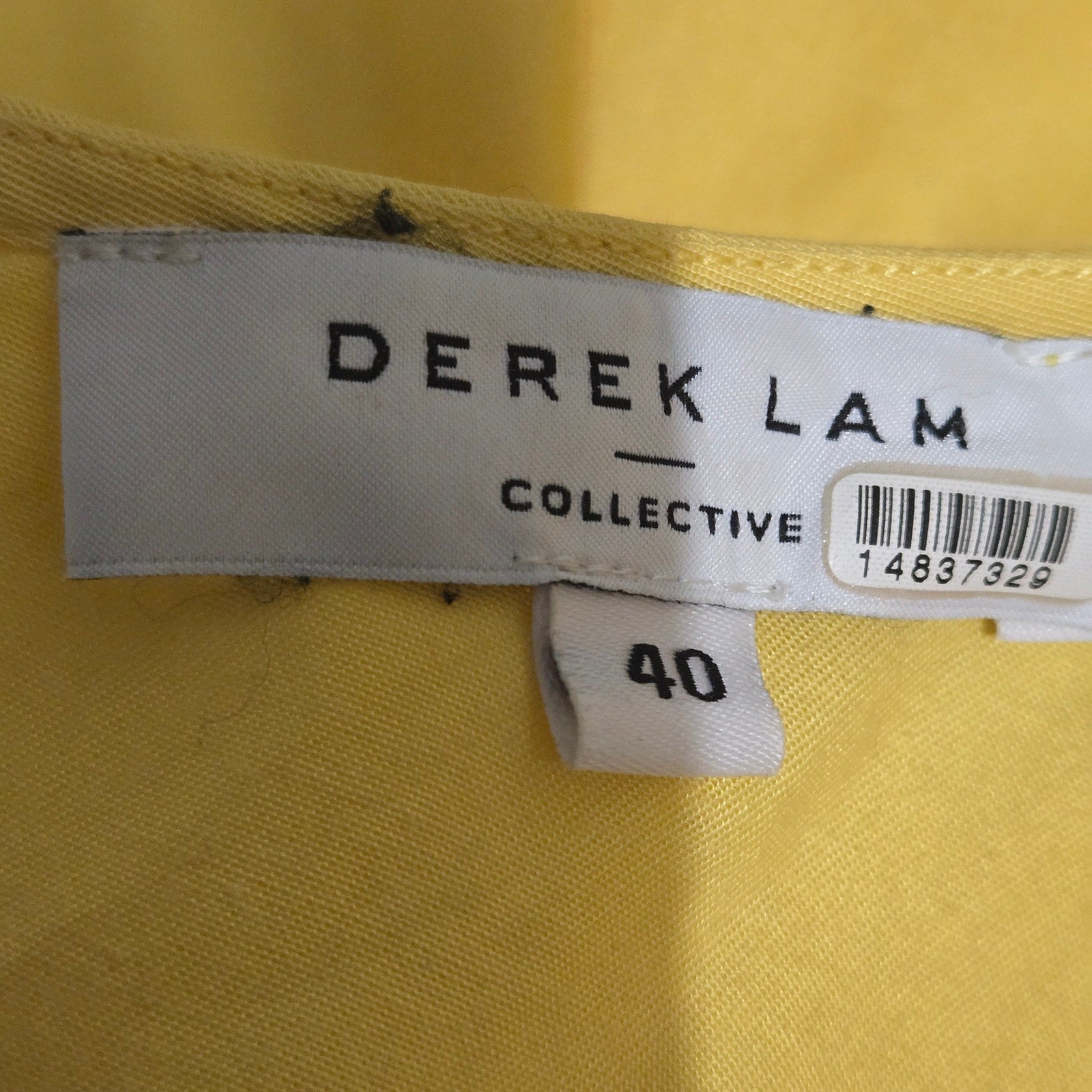 Derek Lam Twist Front Midi Dress Yellow Waist Cutout Poplin Cotton Tiered Medium 40 8