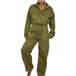 Levis Baggy Surplus Jumpsuit Green Olive Flight Suit Oversized Cotton Utility Coveralls Size Small