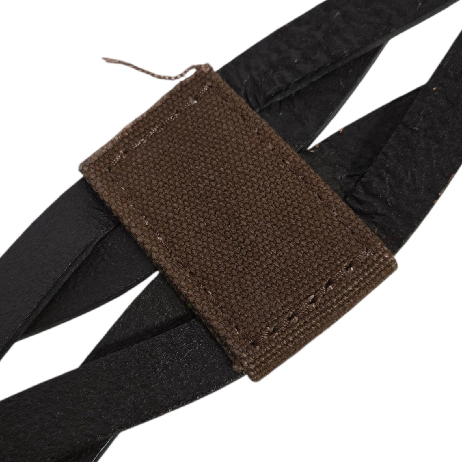 Gap Leather Belt Vintage Brown Canvas Wide Sturdy Rugged Textured Cutouts Medium