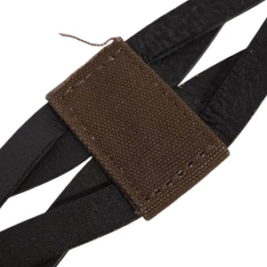 Gap Leather Belt Vintage Brown Canvas Wide Sturdy Rugged Textured Cutouts Medium