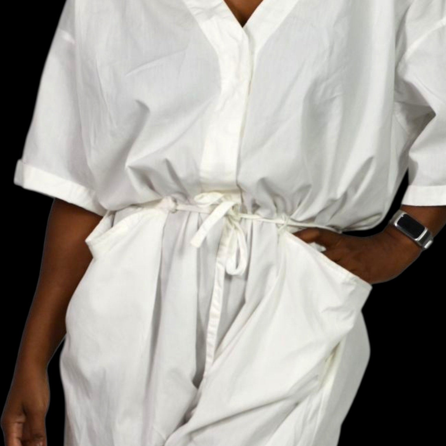 Free People Feels So Right Jumpsuit White One Piece Oversized Belted Casual Baggy Small