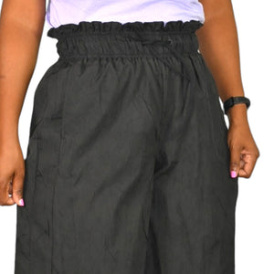 Basin Range Pants Black Parachute Wide Leg Pull On Palazzo High Waist Drawstring Size XS