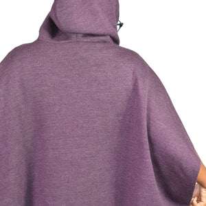 Lululemon All In A Day Poncho Purple Heathered Hooded Sweater Knit Kangaroo Pocket One Size