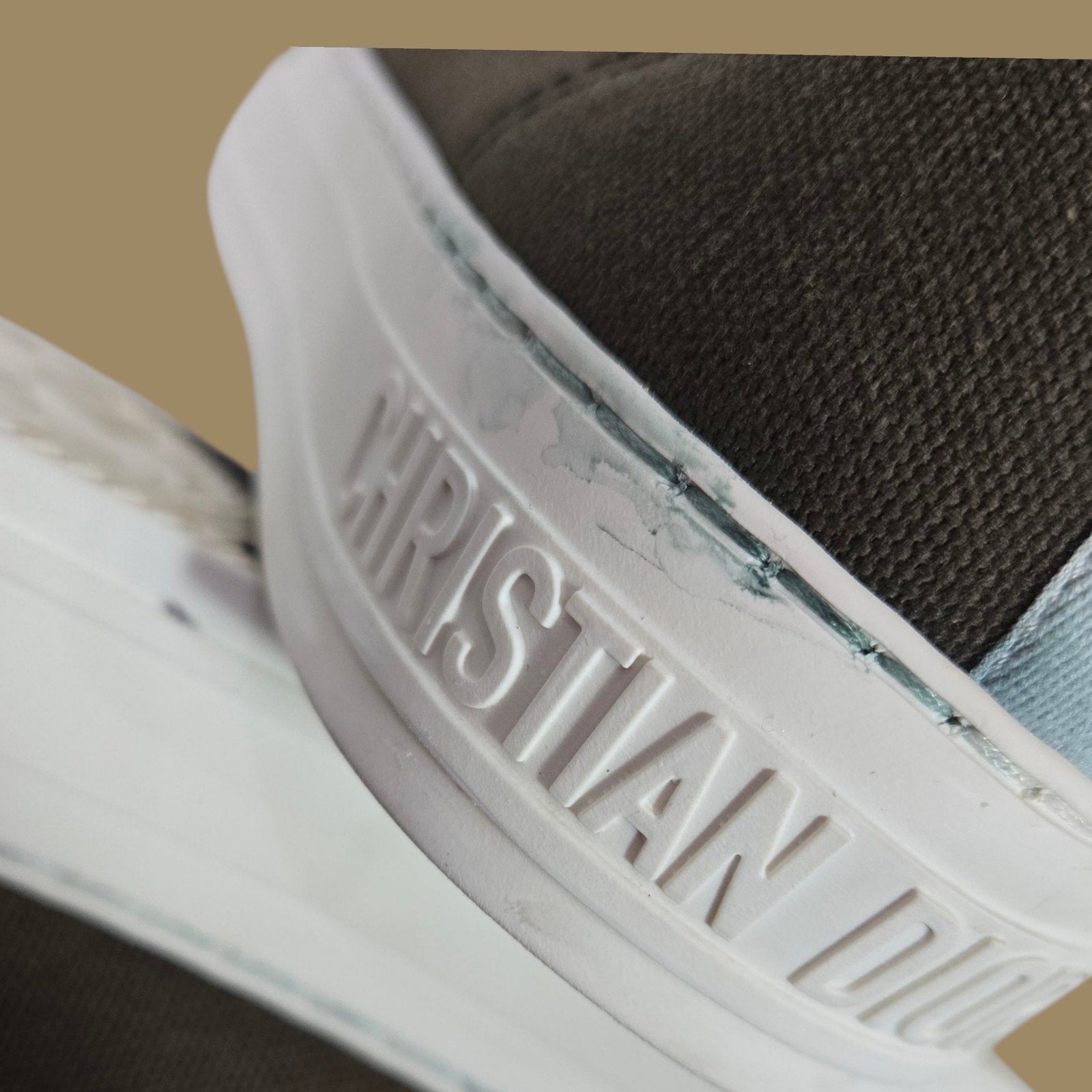 Christian Walk N Dior Canvas Sneakers Low Top Cap Toe JADIOR Lace Up Logo 37.5 7.5