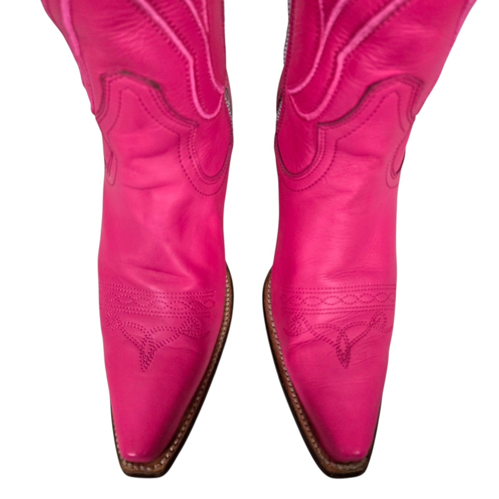 Corral Western Boots Pink Fuchsia Snip Toe Cowboy Cowgirl Tall Leather Neon Embroidery 8