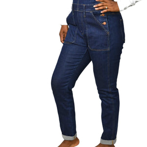 Madewell Bib Overalls Blue Denim Dungarees Skinny Cotton Stretch Jumpsuit Medium