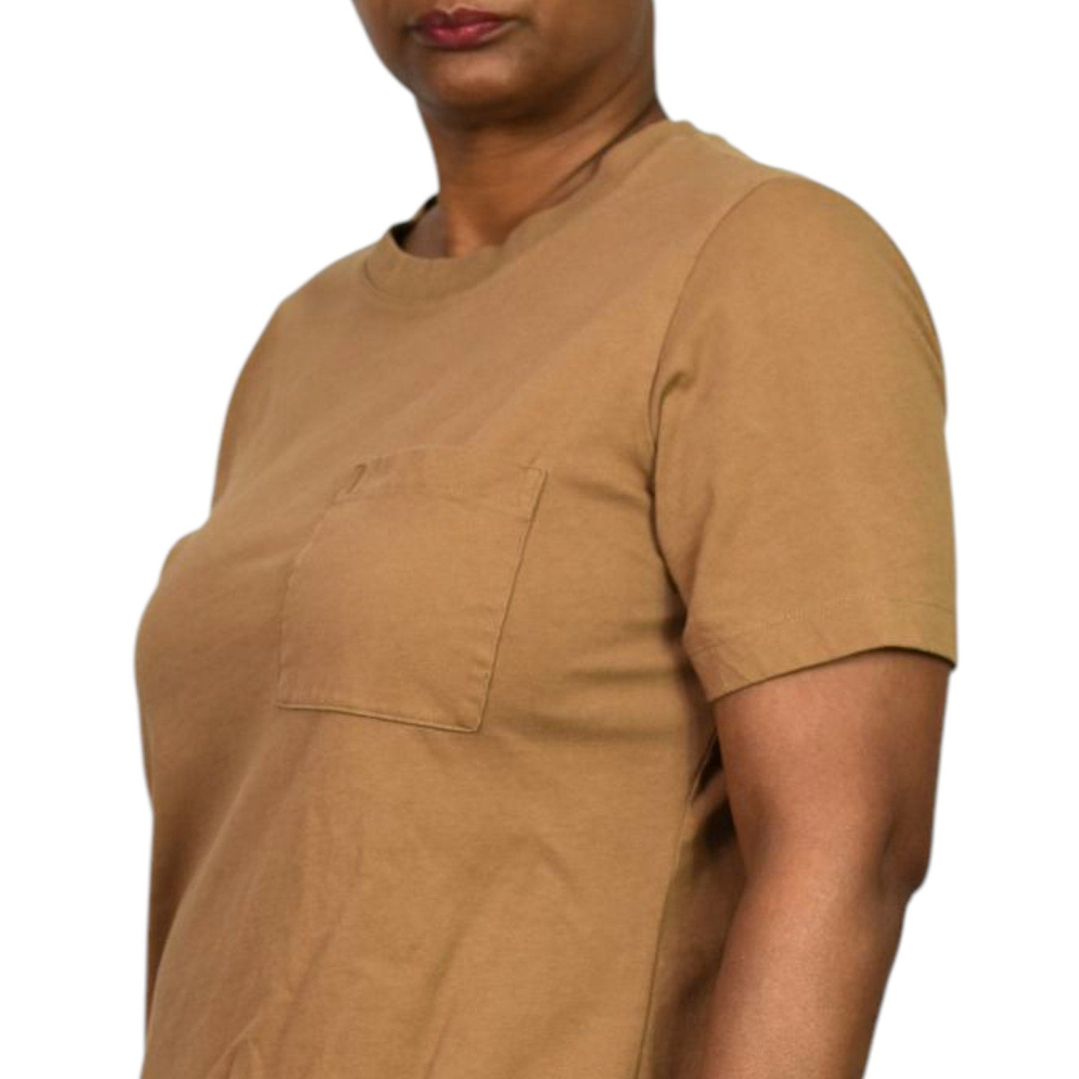 Everlane Cotton T Shirt Dress Tan Khaki Organic Crew Tee Short Sleeve Mini Classic Relaxed Small