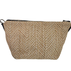 Gianni Chiarini Firenze Straw Bag Tan Woven Shoulder Slouchy Hobo Raffia Leather