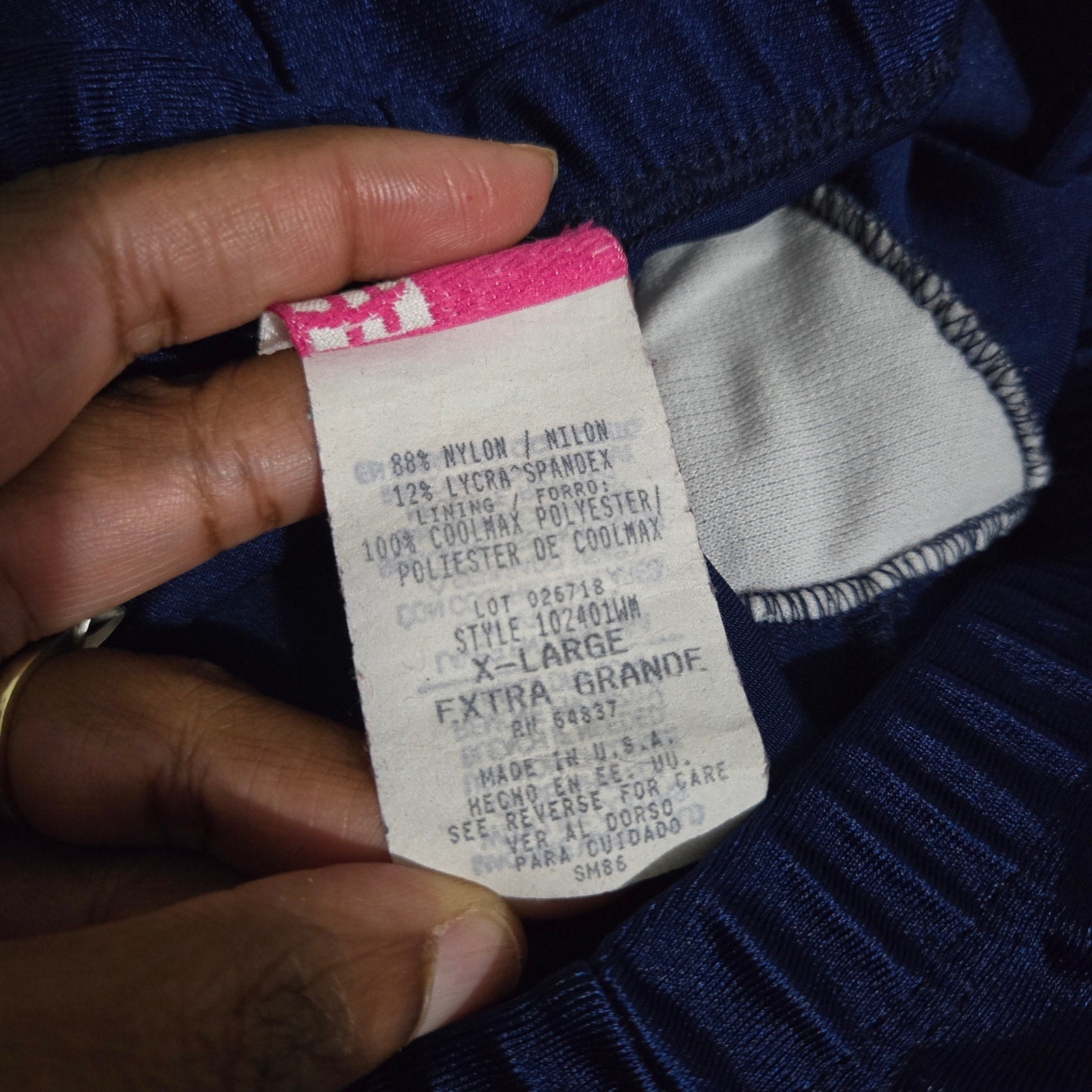 Vintage Hanes Shiny Leggings Blue Aerobics Fitness 90s Activewear Yoga Nylon XL