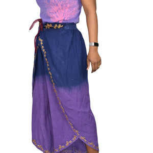 Vintage Fashion Terminal Wrap Pants Purple Tie Dye Blue Tulip Harem Hammer Genie One Size