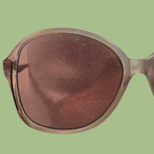 Zimco Tanya Translucent Frames Brown Vintage Glasses Plastic Round Tinted 80s 140mm