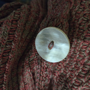 Vintage Peruvian Connection Sweater Russet Brown Pima Cotton Woven Cardigan Medium