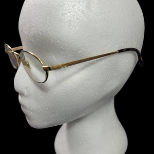 Vintage Christian Dior Metal Wire Frame Glasses Gold Tortoiseshell Oval Logo 2954 Eyeglasses Rx 51 20 130