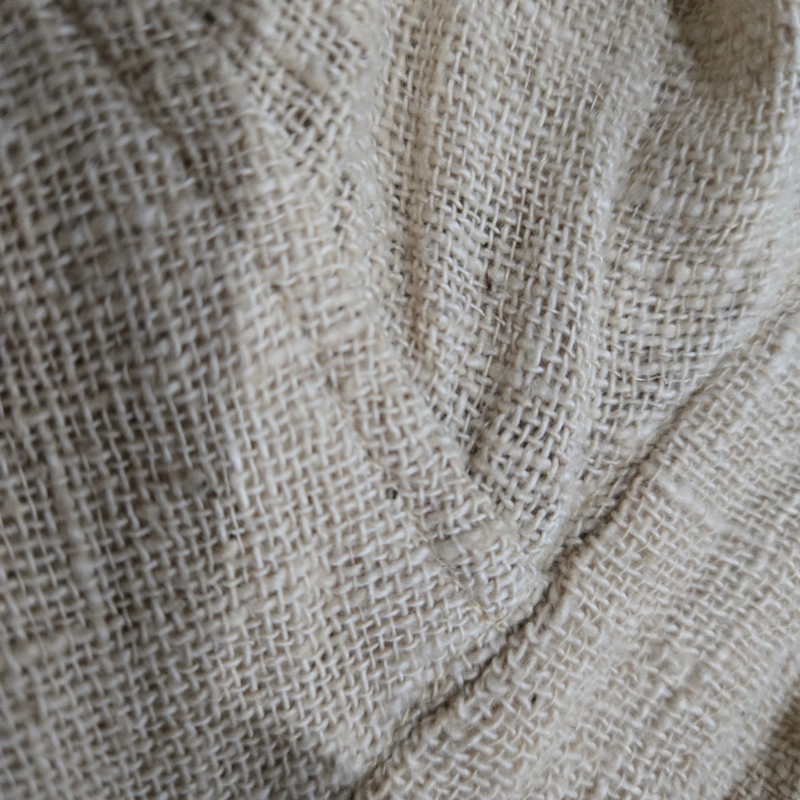 Vintage Cotton Button Down Shirt Tan Oatmeal Woven Gauze India Casual Small Mens