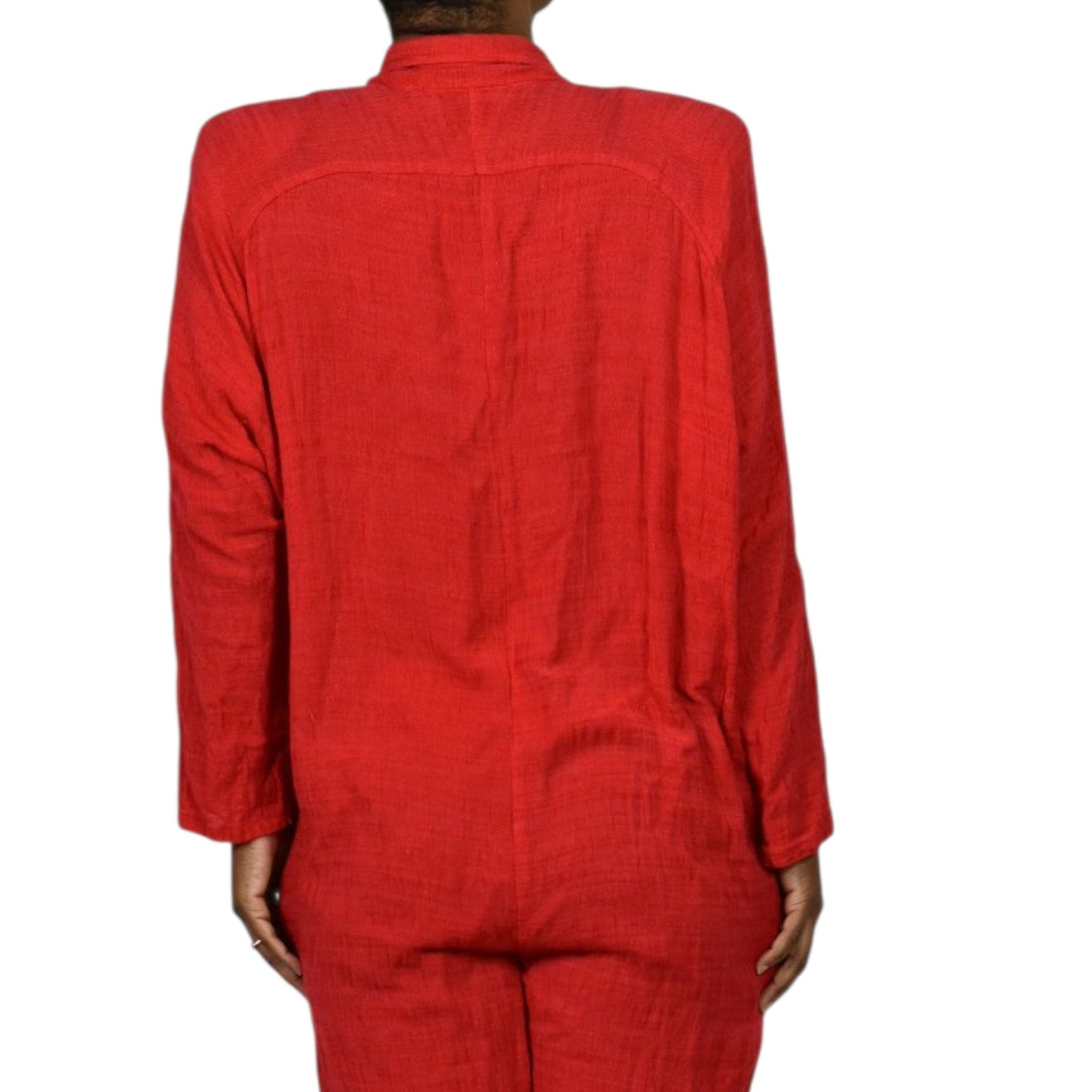 Vintage Arthur Max Blazer Jumpsuit Red One Piece Cotton Gauze Baggy Relaxed 90s Large