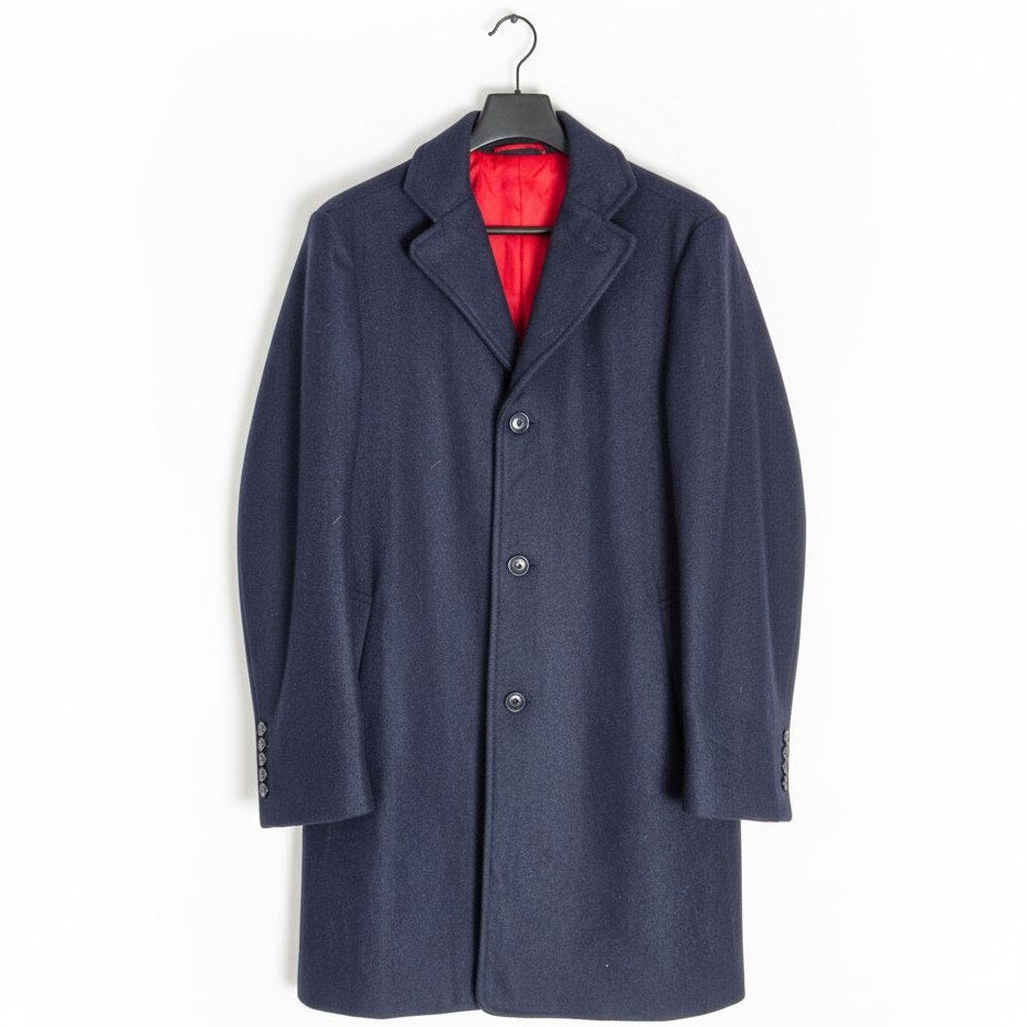 Doctor Who Twelfth Peter Capaldi Blue Navy Dress Coat Notch Lapel Topcoat Wool Overcoat Mens Small Medium