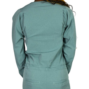 Lululemon Ventlight Zippered Jumpsuit Green Tidewater Teal Stretch Ankle Long Sleeve 0