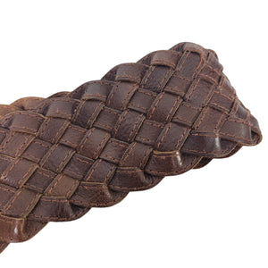 Banana Republic Wide Braided Leather Belt Brown Vintage Classic Woven Waist Size XS
