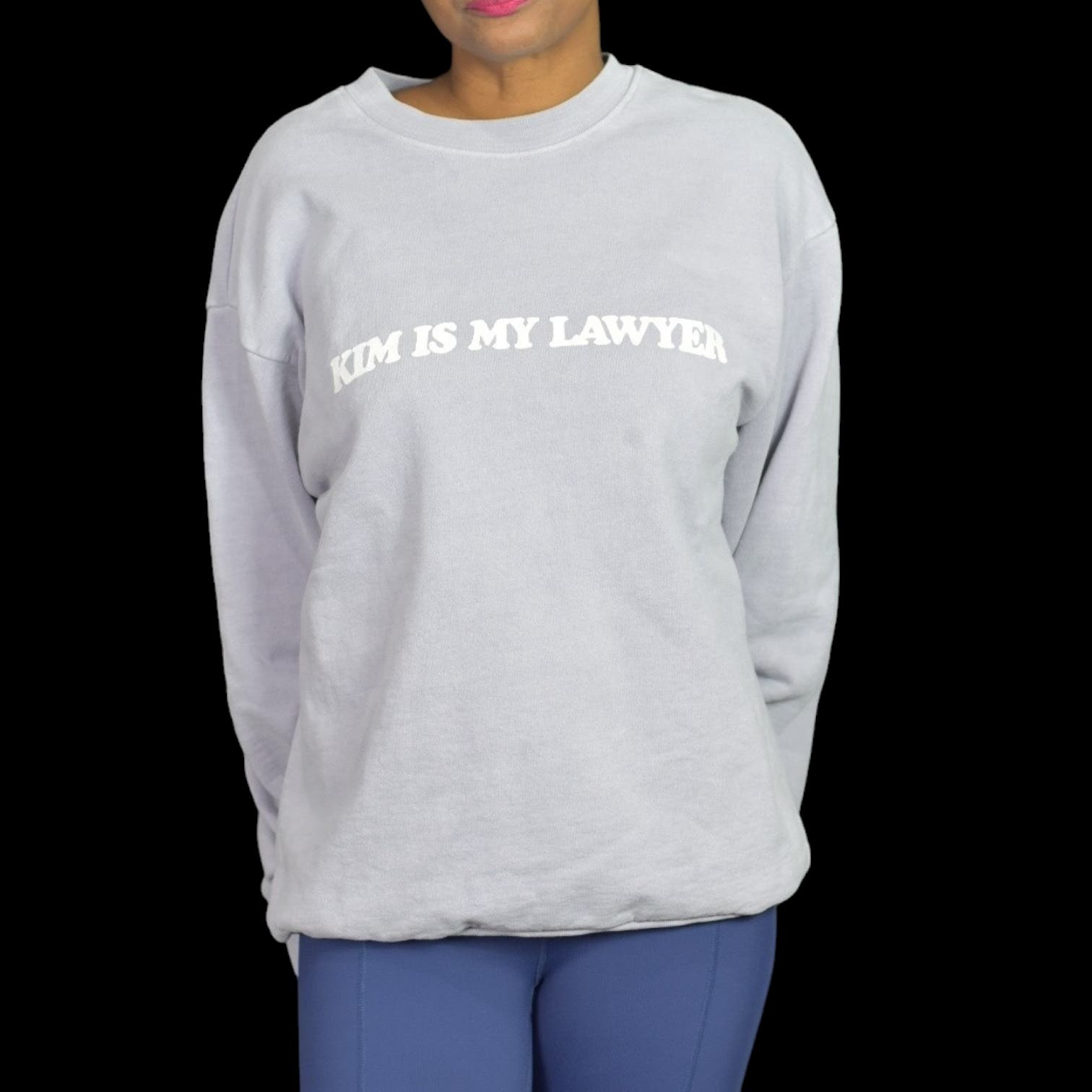 Talentless Kim Is My Lawyer Sweatshirt Purple Pastel Pullover Boxy Cotton Size Medium