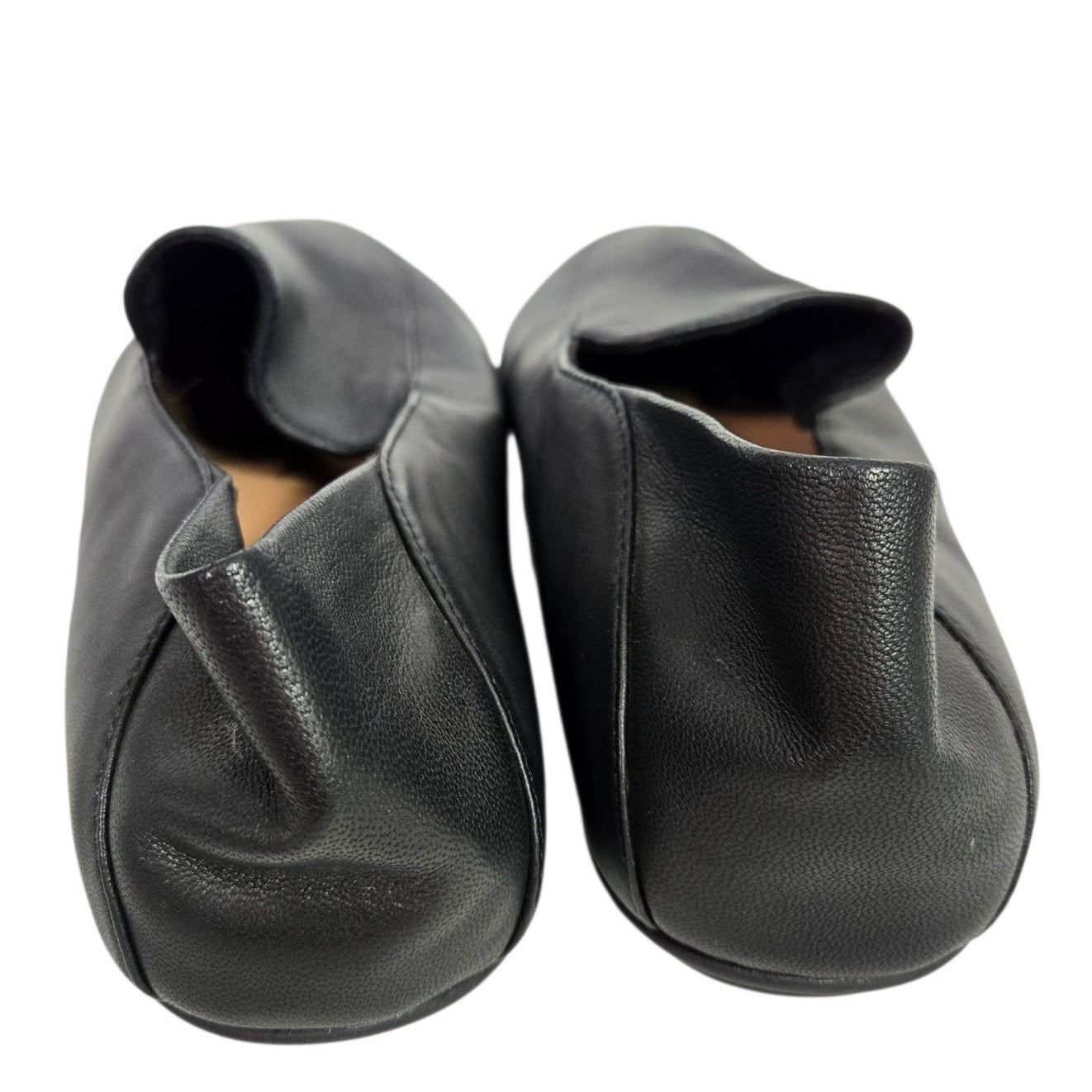 FitFlop Allegro Crush Back Loafer Flats Black Leather Moccasins Dynamicush Comfort 9