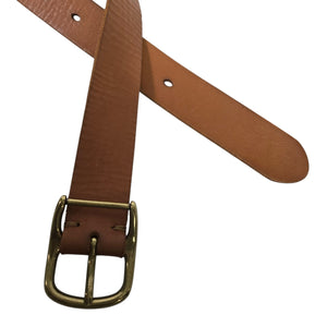 J Crew Belt Light Tan Cognac Brown Leather Classic Square Brass Buckle Classic XS