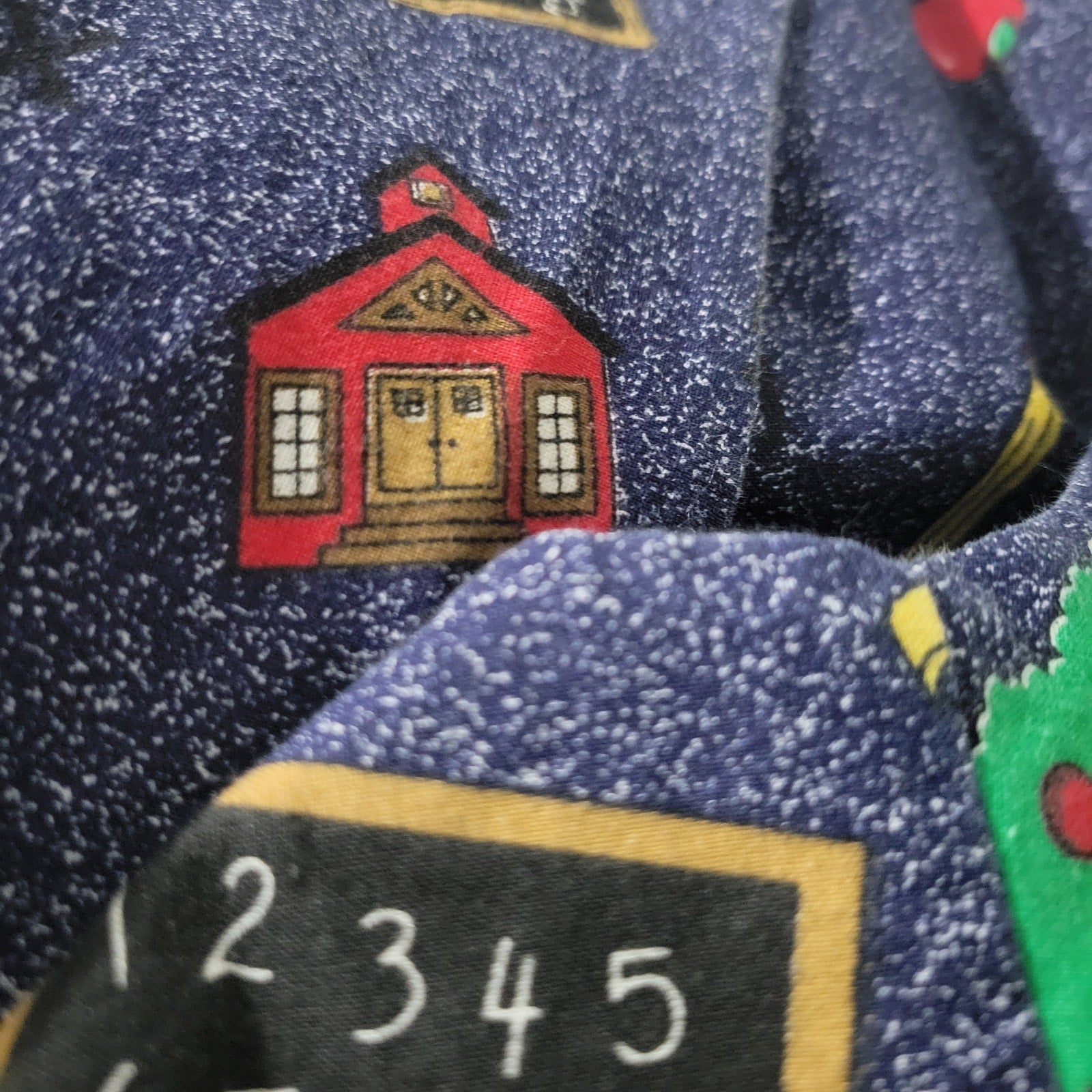 Homemade School Bus Teacher Vest Blue Kids Bus Button Front Cotton Novelty Waistcoat Small