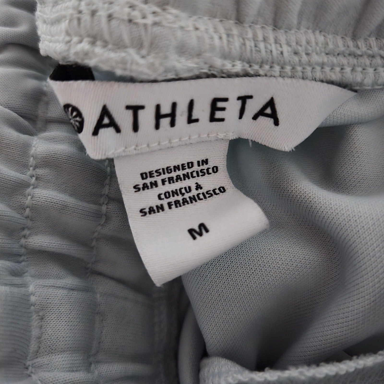 Athleta Seasoft Straight Pant Blue Pastel  Mid Rise Tencel Modal Athletic Pull On Drawstring Medium