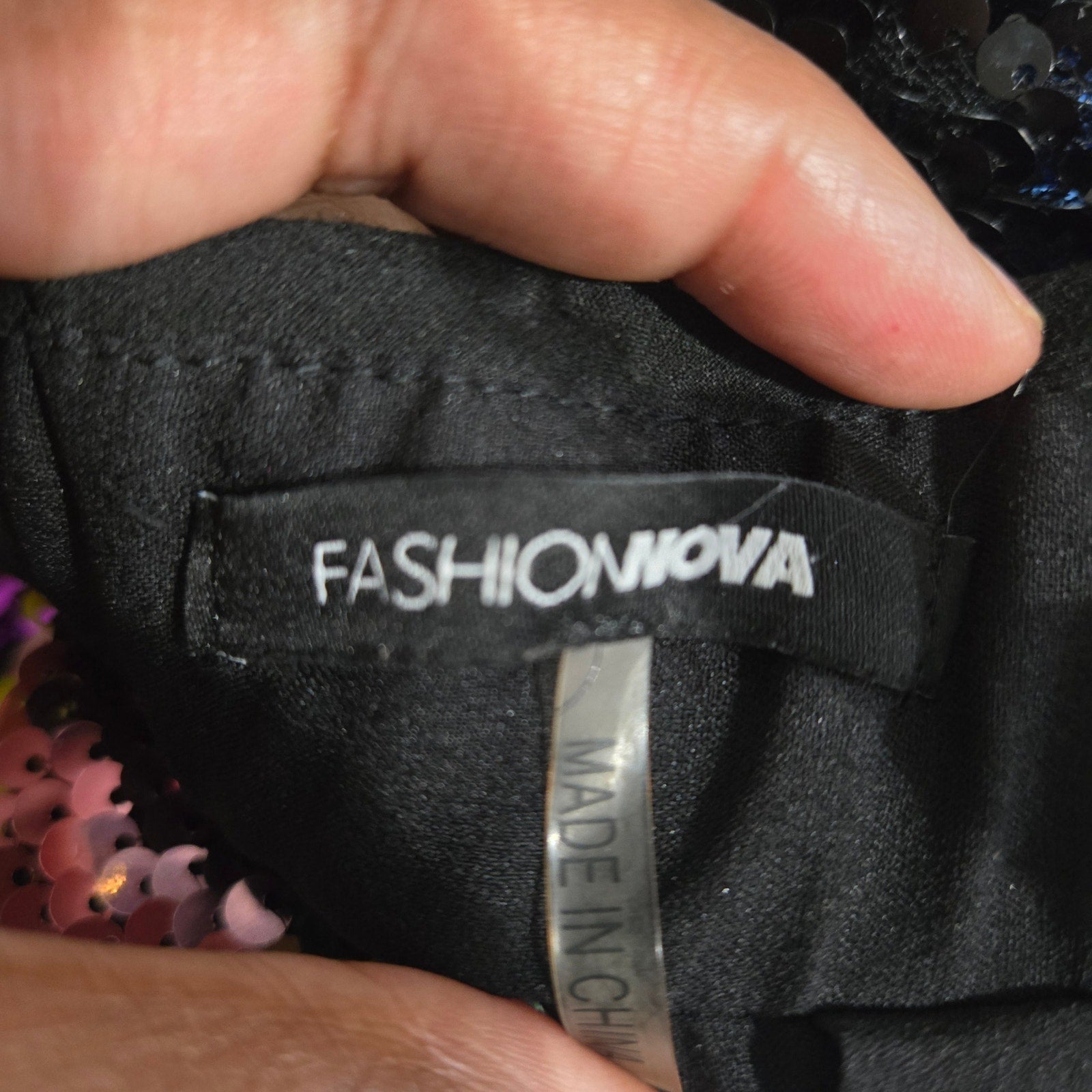 Fashion Nova Sequin Pants Rainbow Stripe Multicolor Cropped Wide Leg Colorblock Small