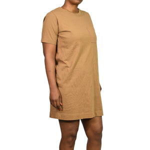 Everlane Cotton T Shirt Dress Tan Khaki Organic Crew Tee Short Sleeve Mini Classic Relaxed Small