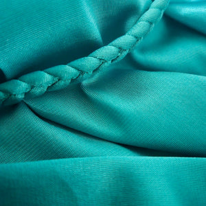 Vintage JC Penney Grecian Style Gown Green Teal Nylon Nightgown Goddess Long Maxi Silky Shiny Lingerie 70s 80s Large