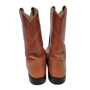 Justin Jackson Roper Boots Brown 3430 Cowboy Western Smooth Leather Size 10 Mens