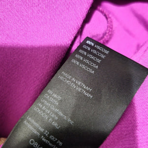 Anthropologie Silky Slip Skirt Purple Magenta Thigh Slit Midi Straight Column Viscose Medium