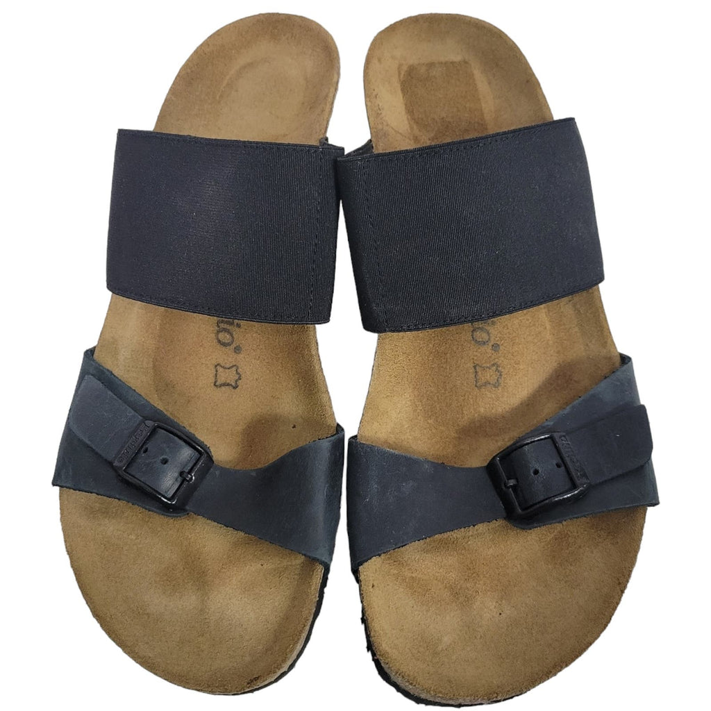 Birkenstock Papillio Della Wedge Black Oiled Nubuck Sandals Birko Slides Size 41 10