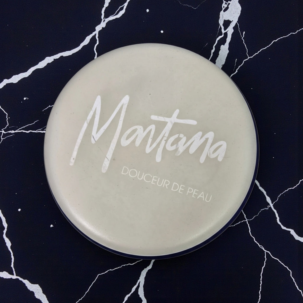 Montana Douceur de Peau Compact Body Powder RARE Vintage 3.5 oz Parfum de Peau Scent 80s French Luxury Unused Retro Vanity Decor Floral Spicy Leather