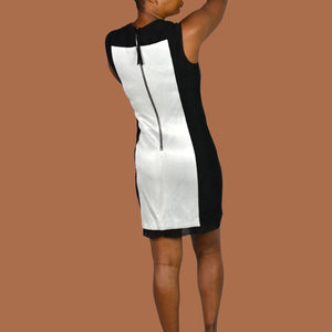 Rag + Bone Lyon Dress Black Silver Mesh Colorblock Monochrome Mesh Sleeveless Shift 6