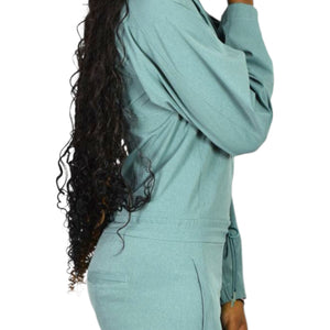 Lululemon Ventlight Zippered Jumpsuit Green Tidewater Teal Stretch Ankle Long Sleeve 0