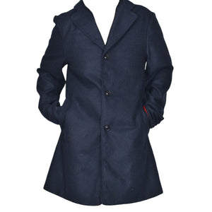 Doctor Who Twelfth Peter Capaldi Blue Navy Dress Coat Notch Lapel Topcoat Wool Overcoat Mens Small Medium
